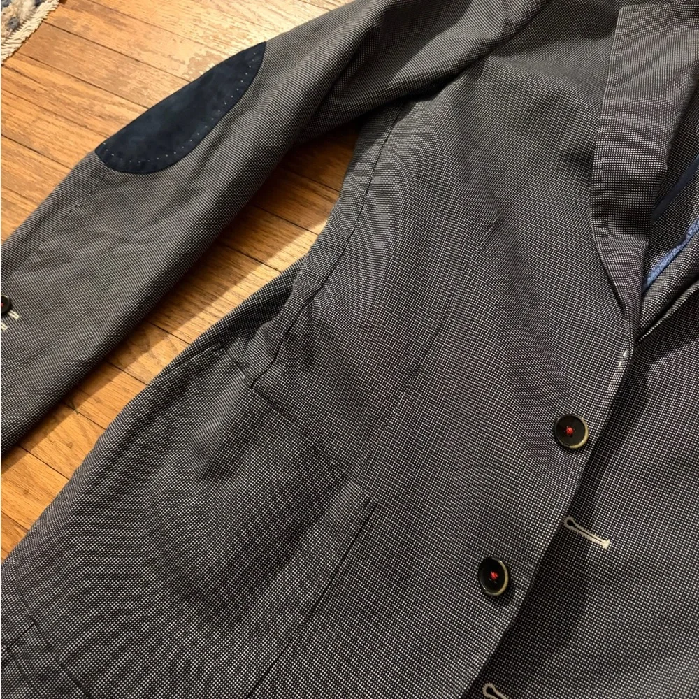 Pierre Cardin Gray Blazer with Elbow Patches - Picture 3 of 6
